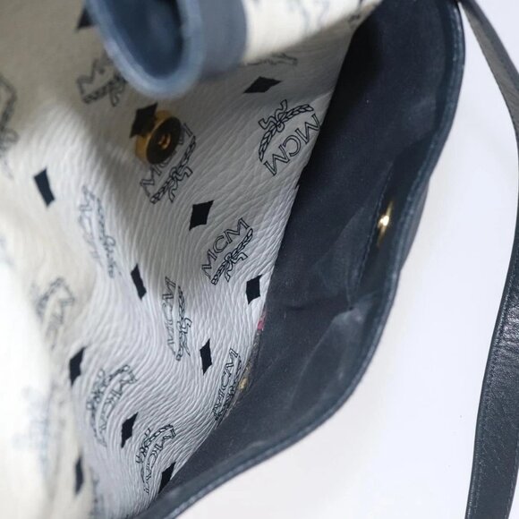 MCM Vicetos Logogram Shoulder Bag PVC Leather White Auth 114486 - Picture 13 of 16